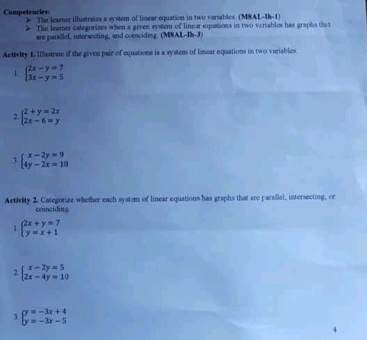 This topic is SYSTEM OF LINEAR EQUATIONS IN TWO