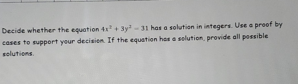 discrete mathematics Decide whether the equation