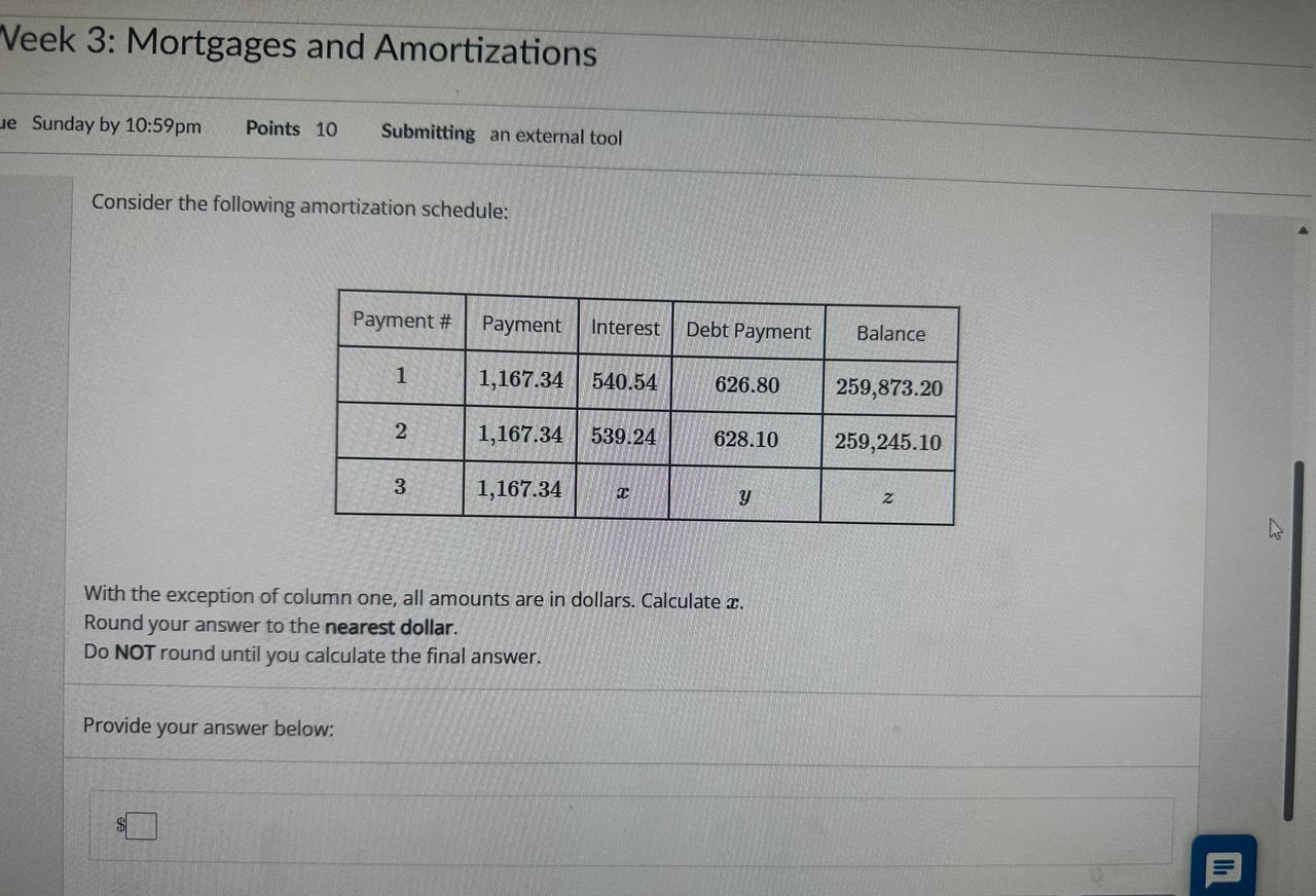 Week 3: Mortgages and Amortizations e Sunday by