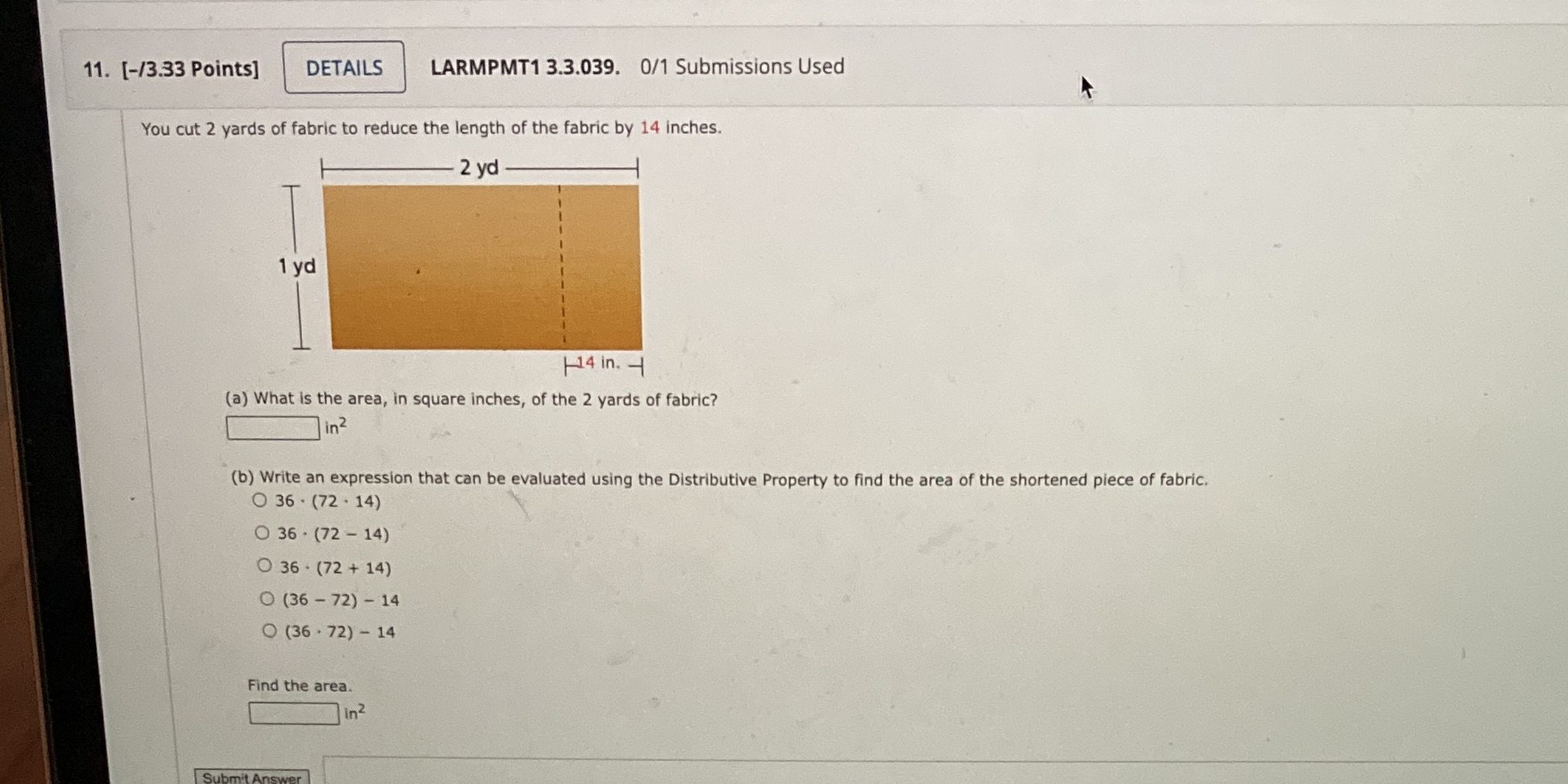 11. [-/3.33 Points] DETAILS LARMPMT1 3.3.039. 0/1
