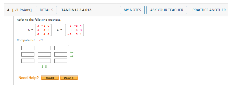 4. [-/1 Points] DETAILS TANFIN12 2.4.012. MY