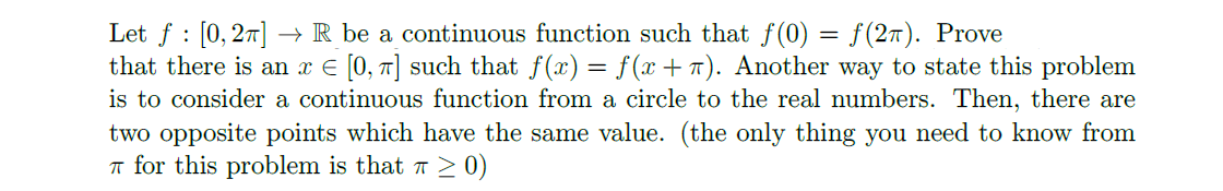 Let f : [0, 2?] > R be a continuous function such