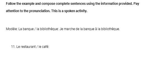 Follow the example and compose complete sentences