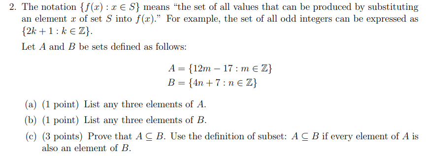 2. The notation {f(x) : x ( S} means "the set of