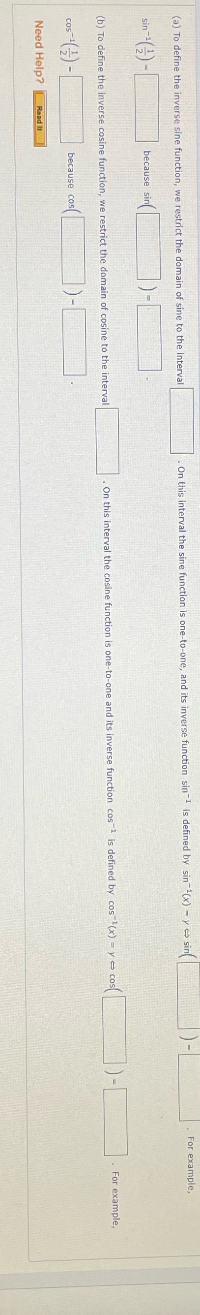 Help solving please (a) To define the inverse