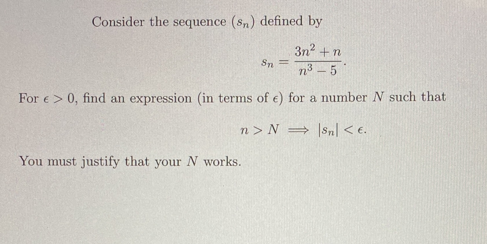 Consider the sequence (Sn ) defined by 3n- + n Sn