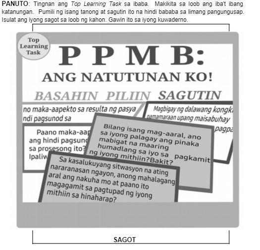 PANUTO: Tingnan ang Top Learning Task sa ibaba.
