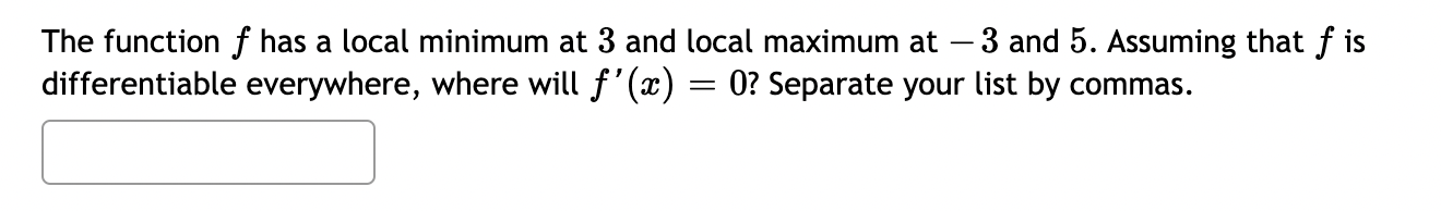 Let f be a continuous function defined on - 3, 5