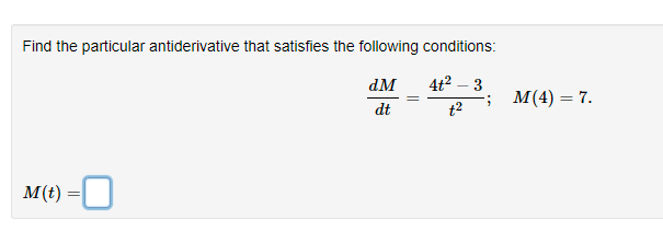 Find the particular antiderivative that satisfies