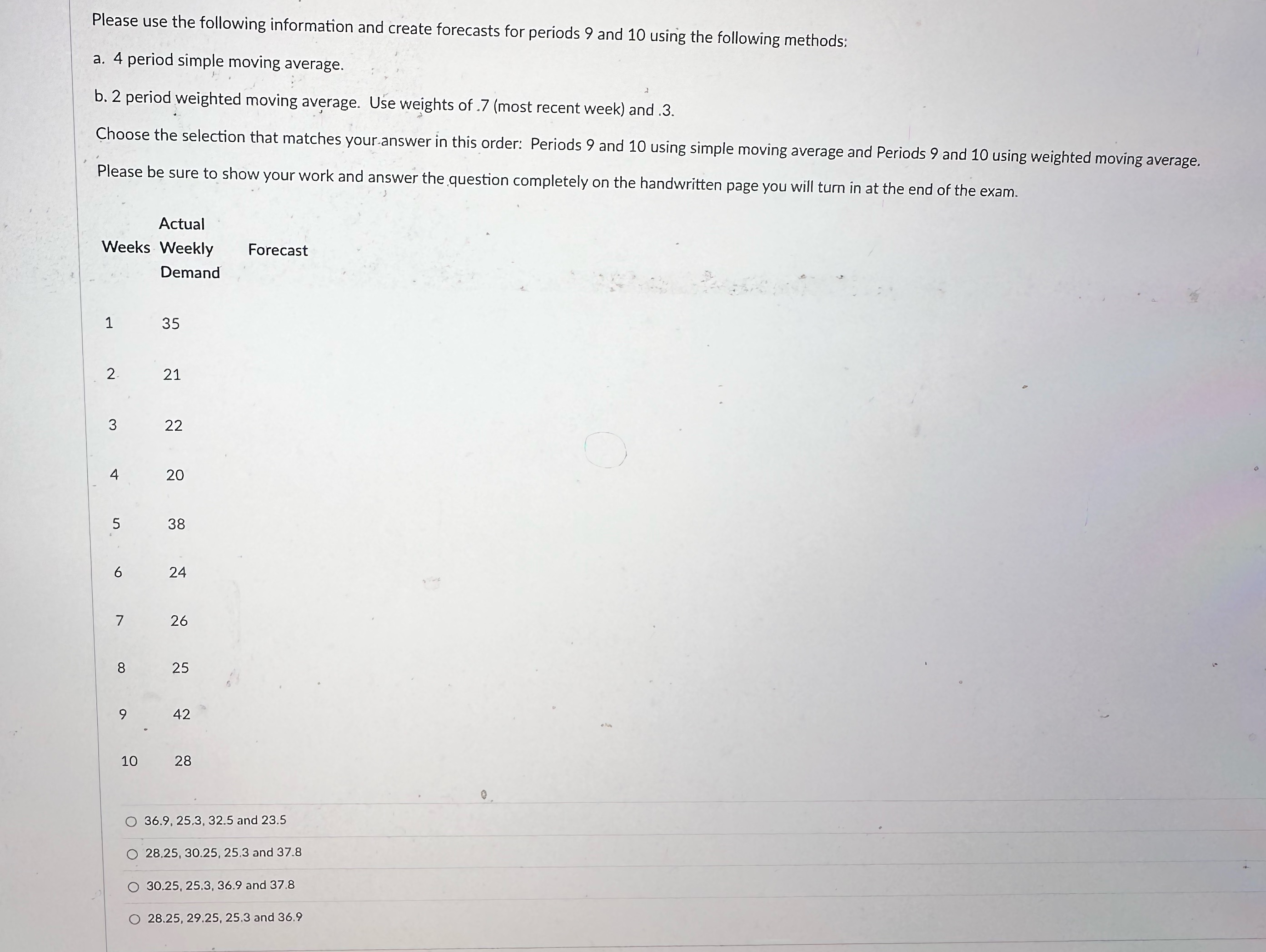 Please use the following information and create