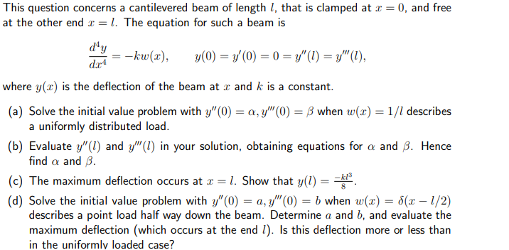 This question concerns a cantilevered beam of