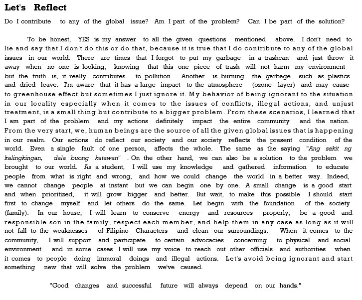 Let's Reflect Do I contribute to any of the