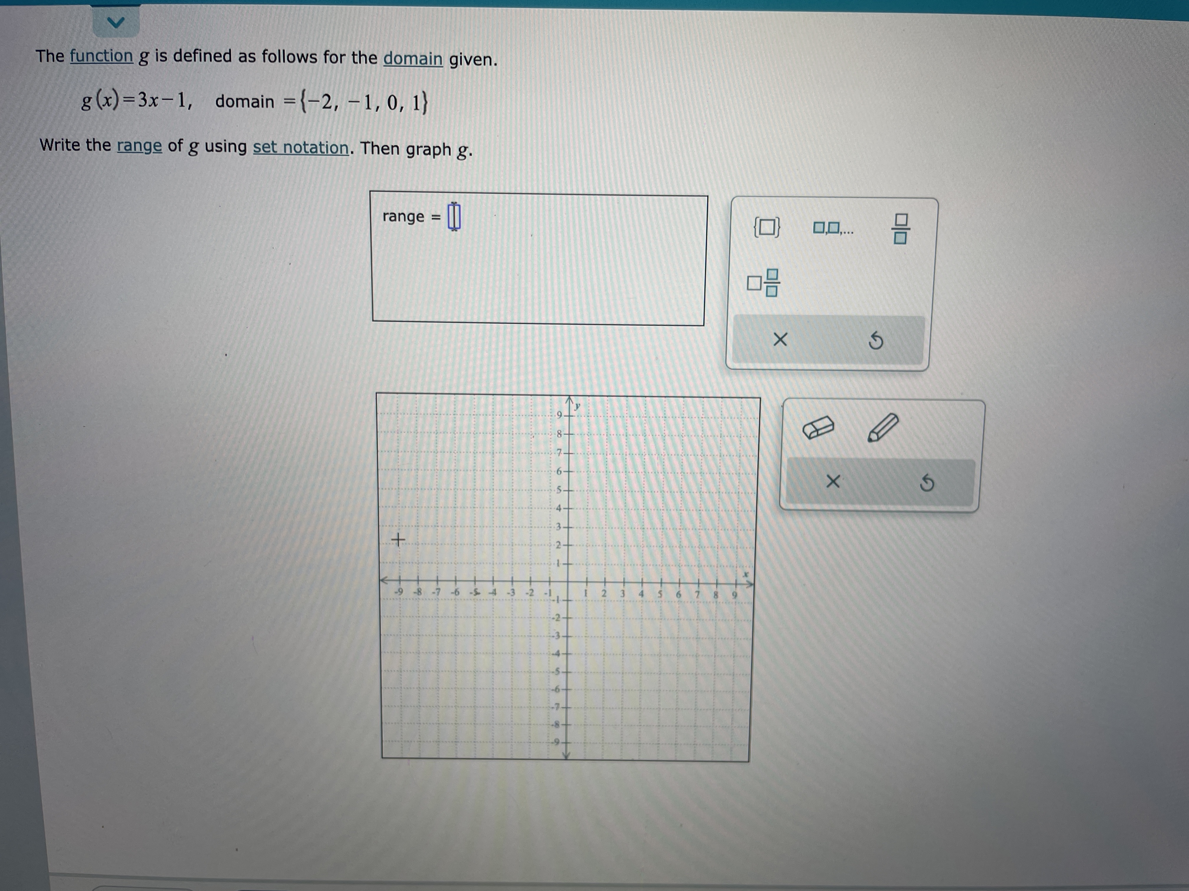 The function g is defined as follows for the