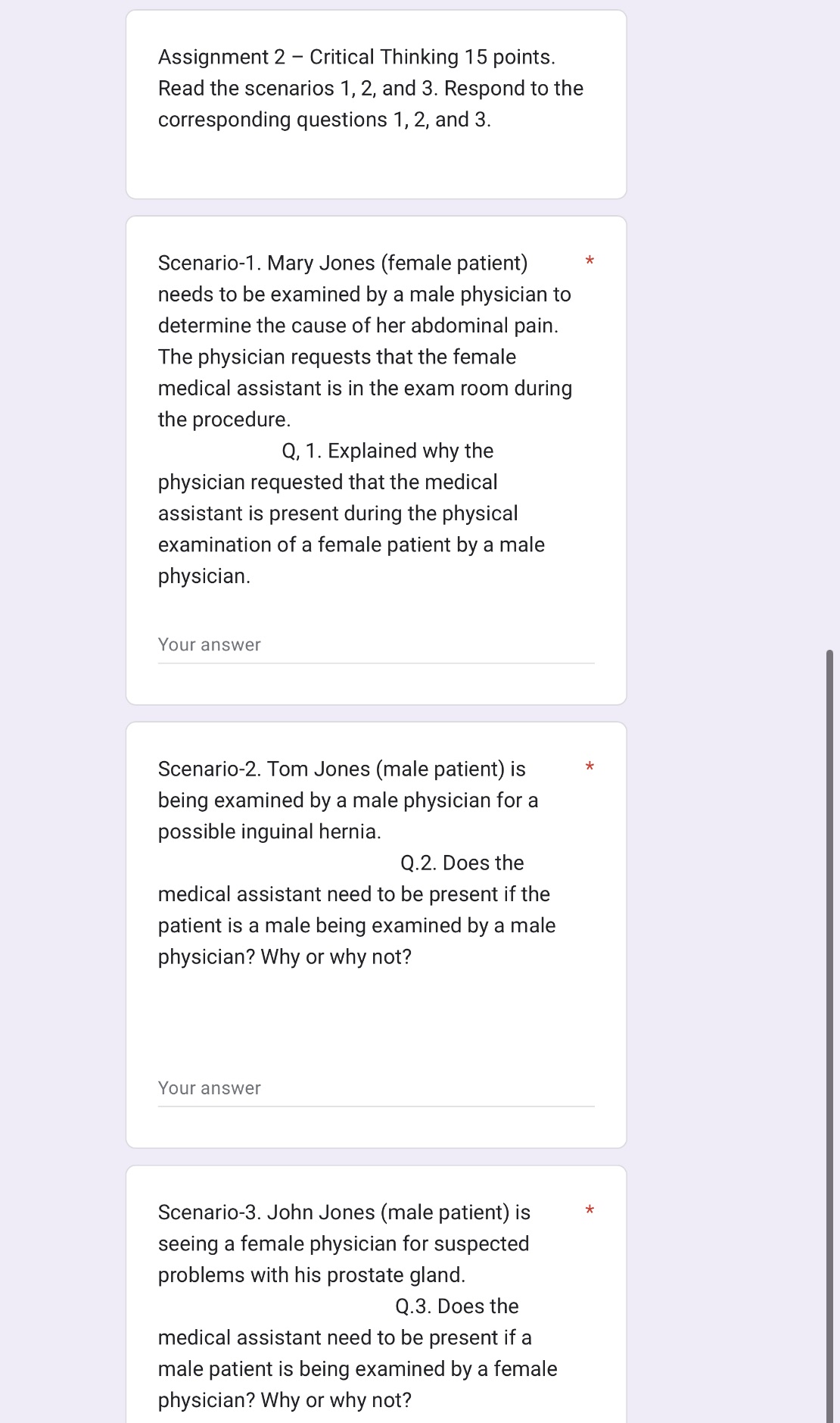 Assignment 2 Critical Thinking 15 points. Read