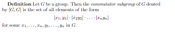 Let G be a group and I < G be a normal subgroup.
