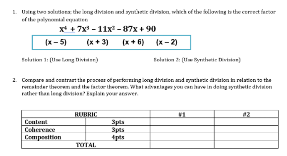 Kindly answer the image given below 1. Using two solutions; the long