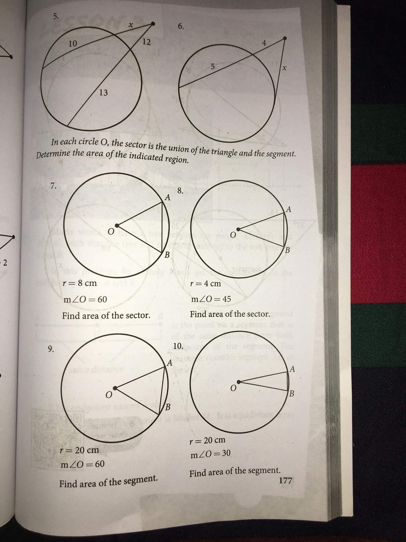 Area of a segment Sheet 1 1) The area of a