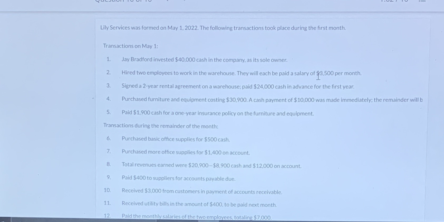 Lily Services was formed on May 1, 2022. The