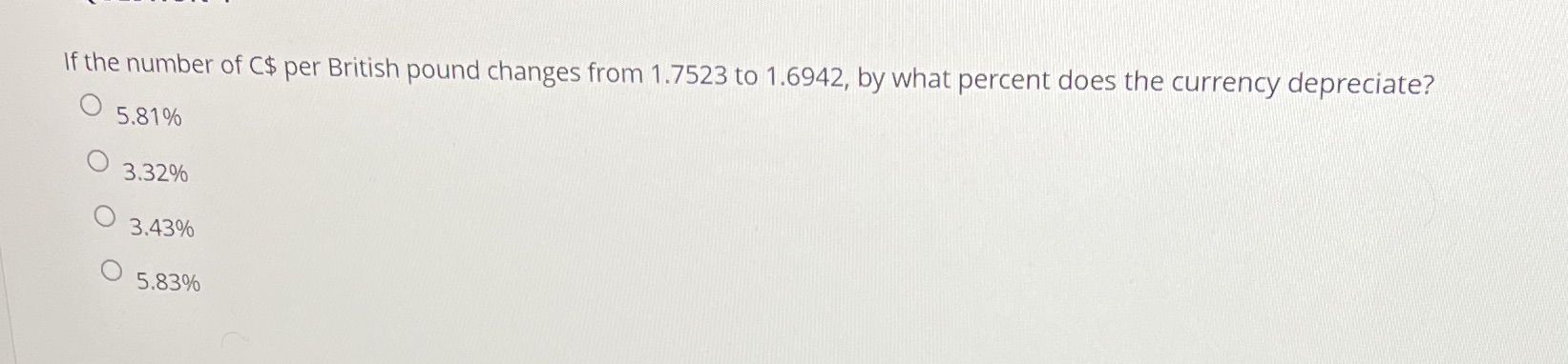 If the number of C$ per British pound changes