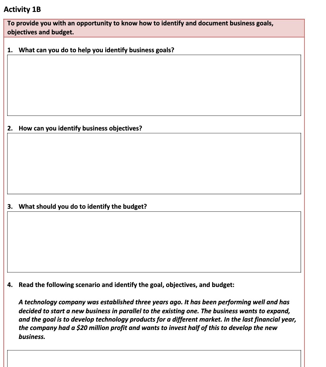 Activity 13 To provide you with an opportunity to