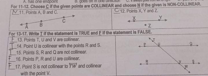 Answer with solution A. has one endpoint B. goes