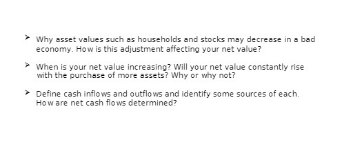 * Why asset values such as households and stocks