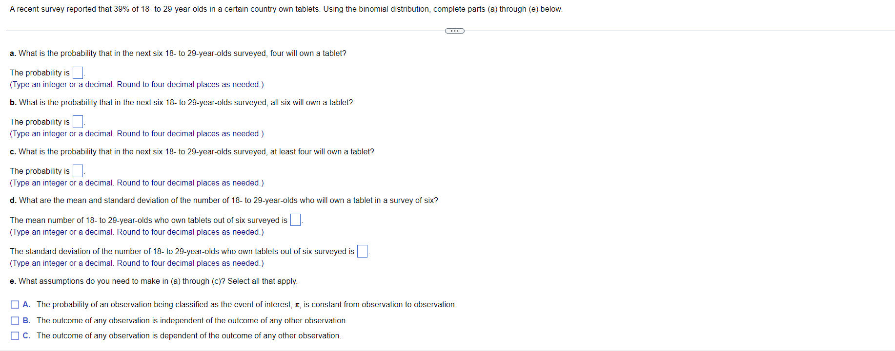 A recent survey reported that 39% of 18- to