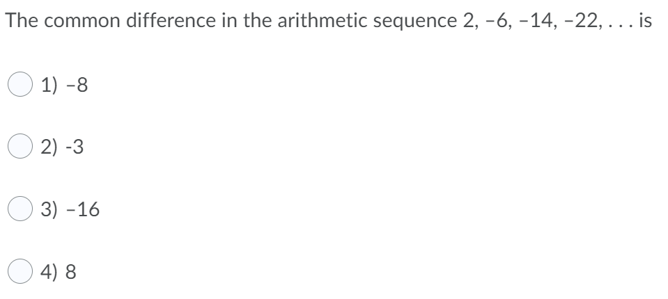 Sequences and Series \fWhich of the given
