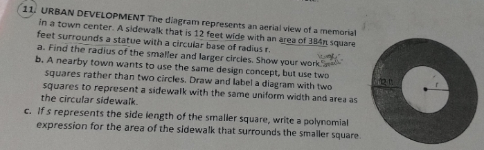 How do you figure out the radius of the large and