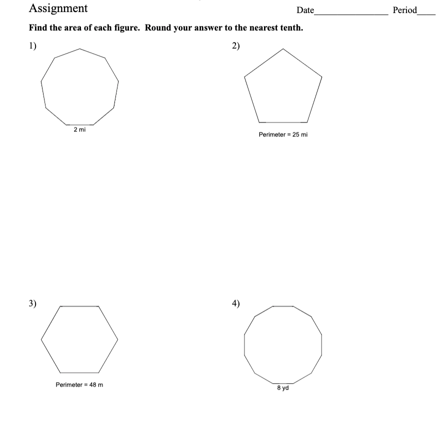 Find the area of each figure (be brief) thx :)
