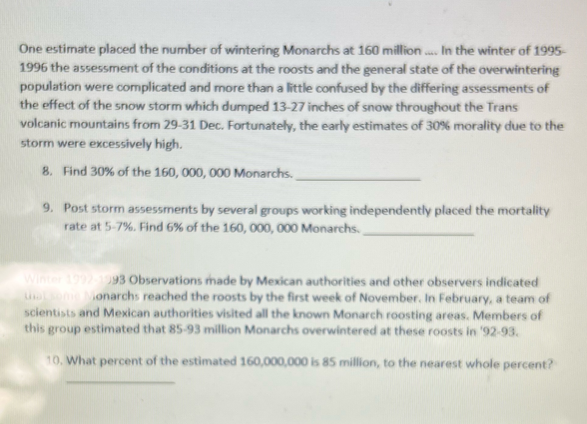 One estimate placed the number of wintering