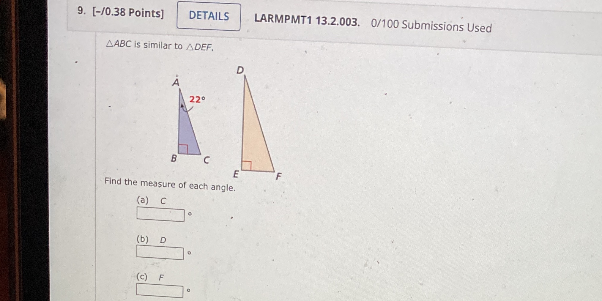 9. [-/0.38 Points] DETAILS LARMPMT1 13.2.003.