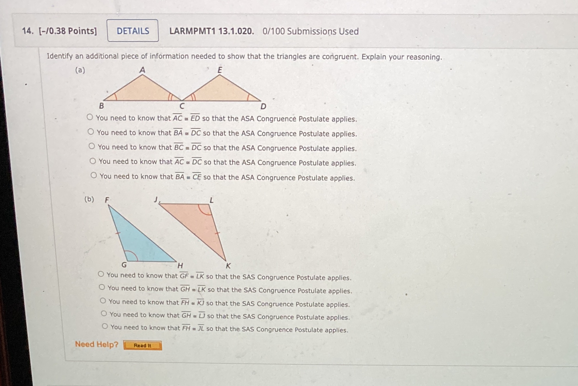 14. [-/0.38 Points] DETAILS LARMPMT1 13.1.020.