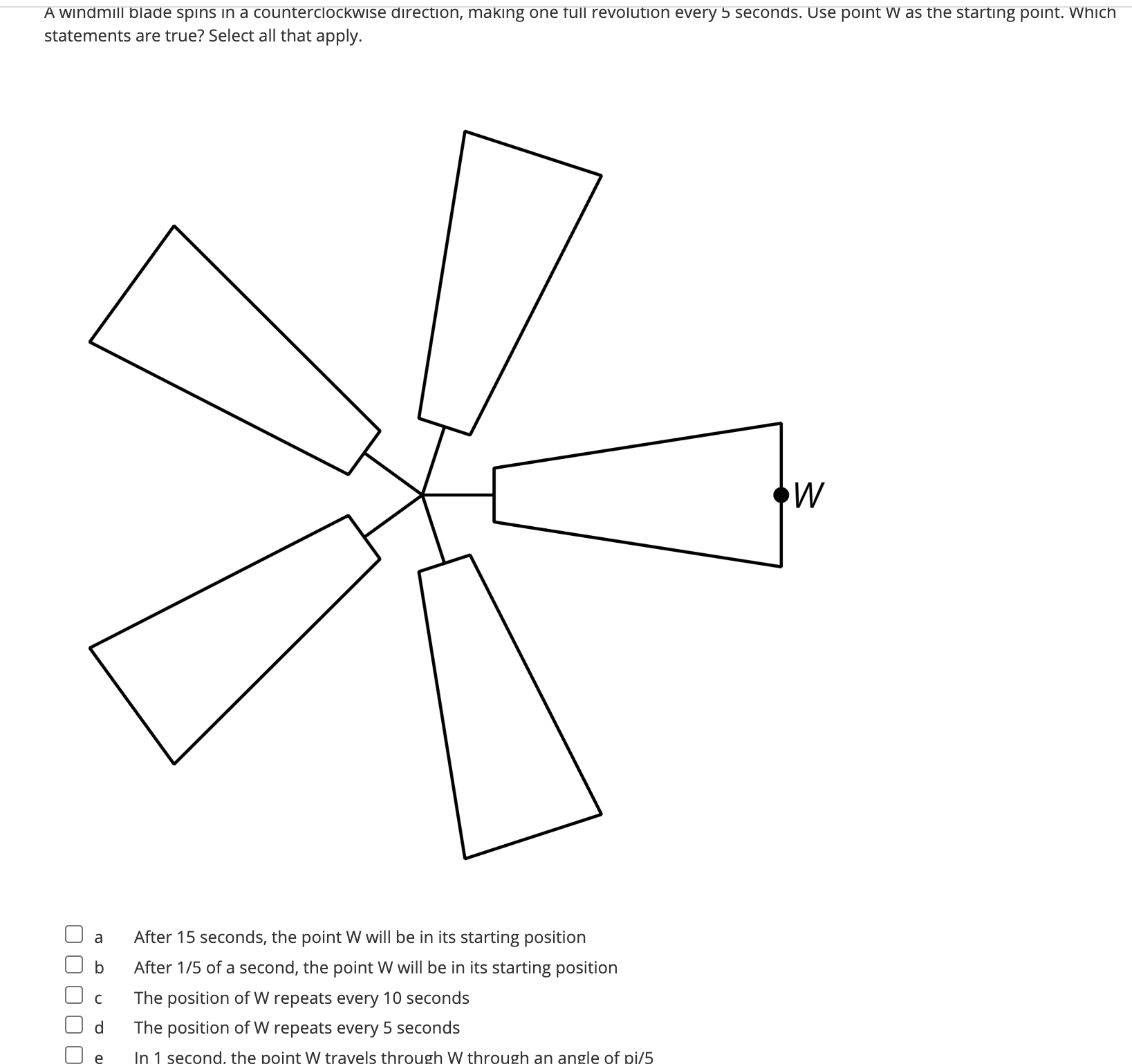 Question 1 For each trigonometric function,