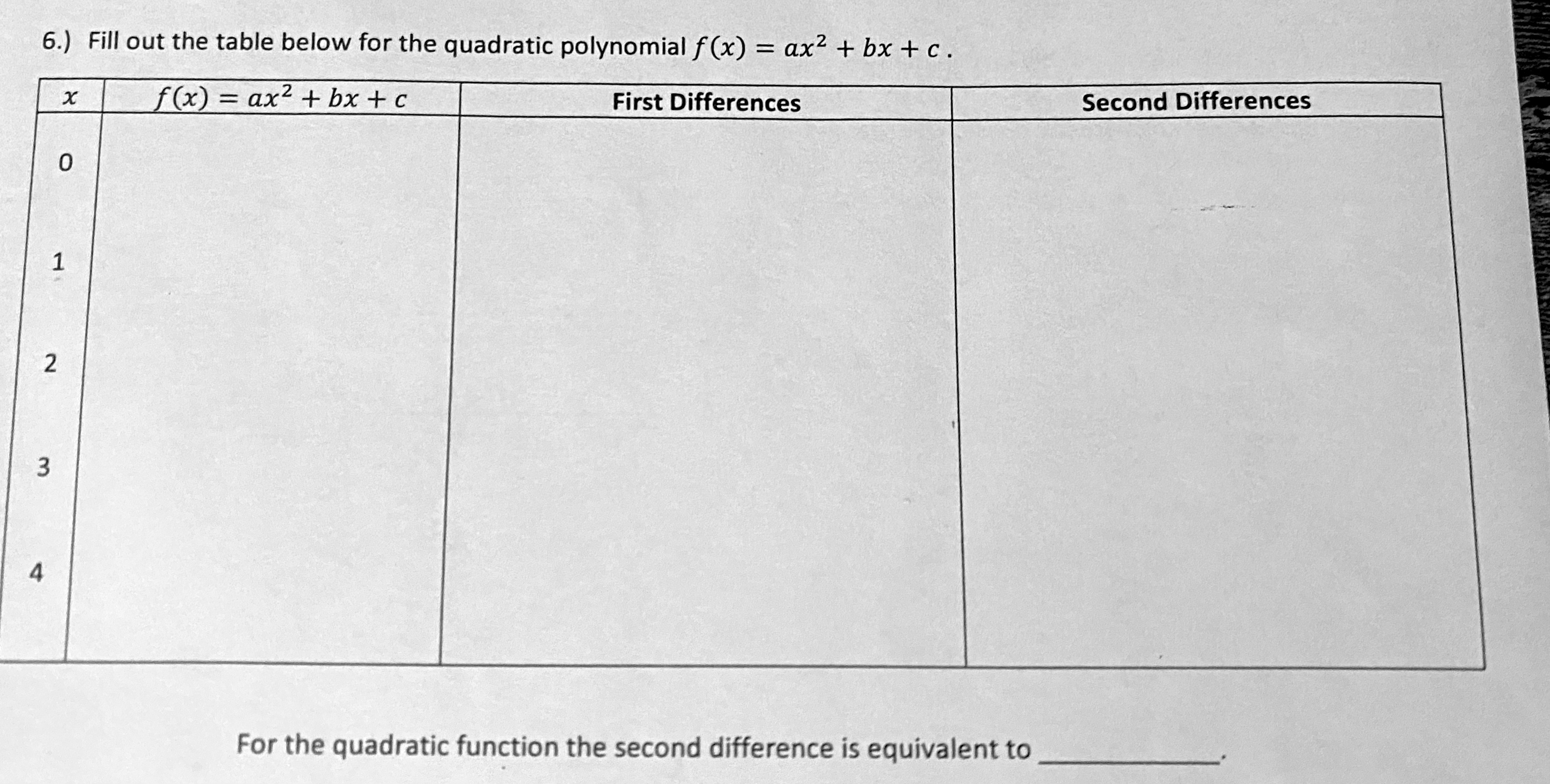 Can you solve this using successive differences