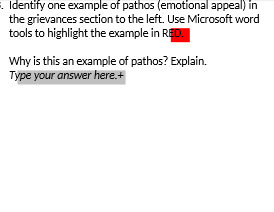 Identify one example of pathos (emotional appeal)