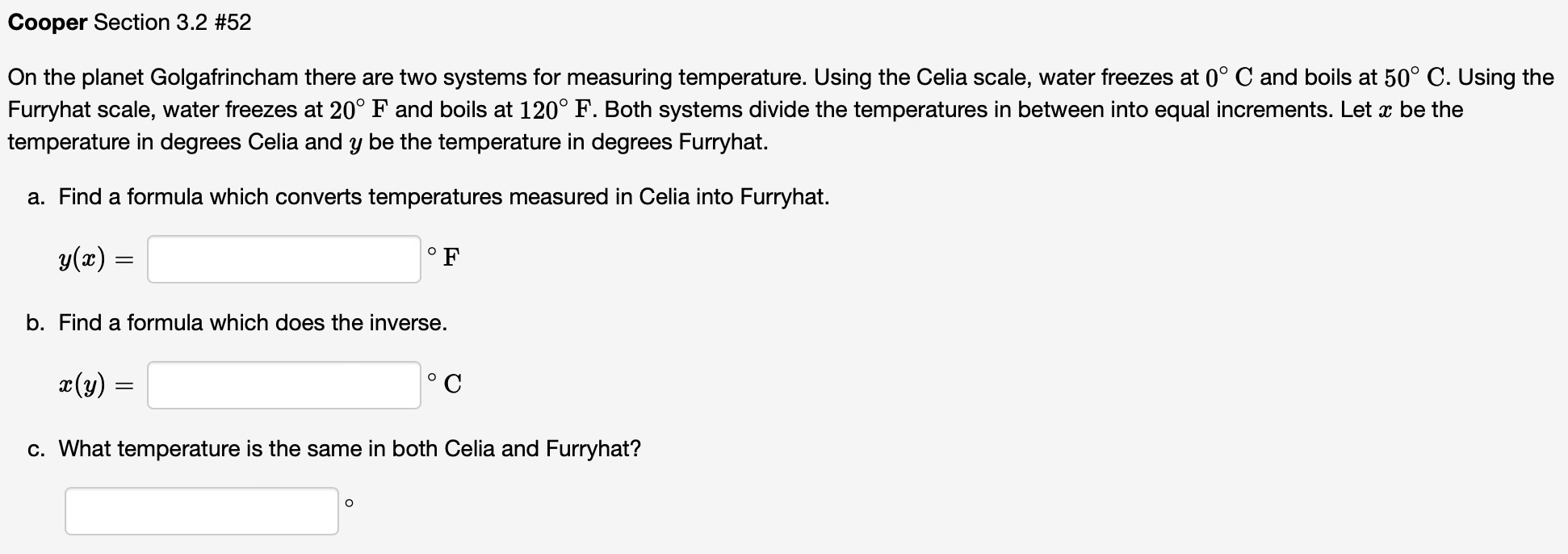 Cooper Section 3.2 #52 On the planet