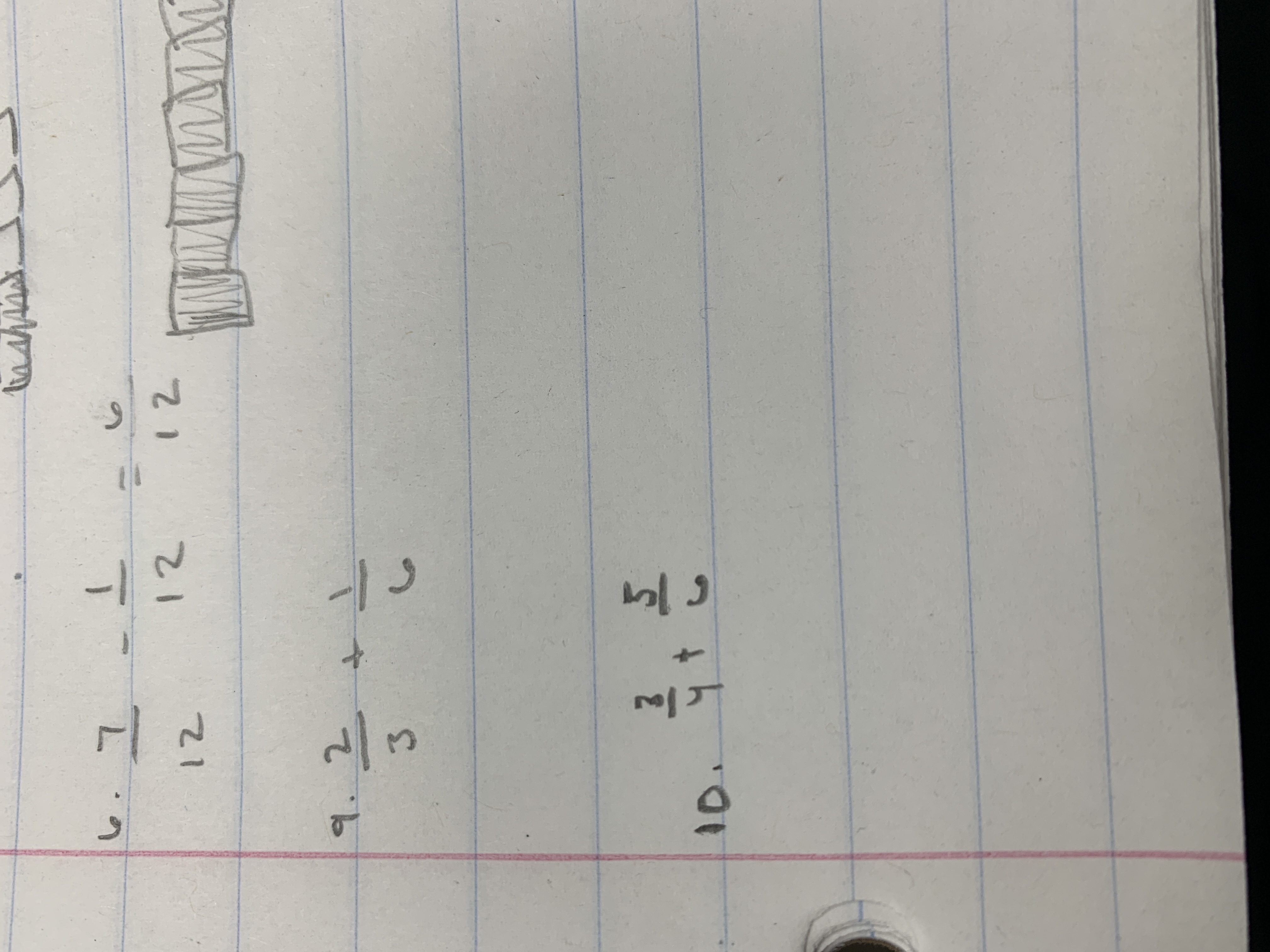Solve 9 and 10 using fraction strips \f