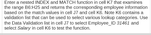 Enter a nested INDEX and MATCH function in cell