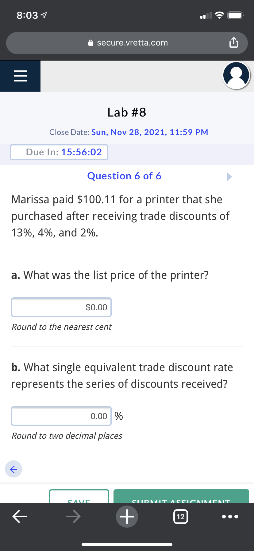 8:037 secure.vretta.com Lab #8 Close Date: Sun,