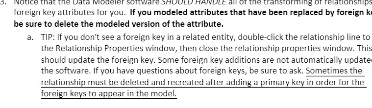 3. Notice that the Data Modeler software SHOULD
