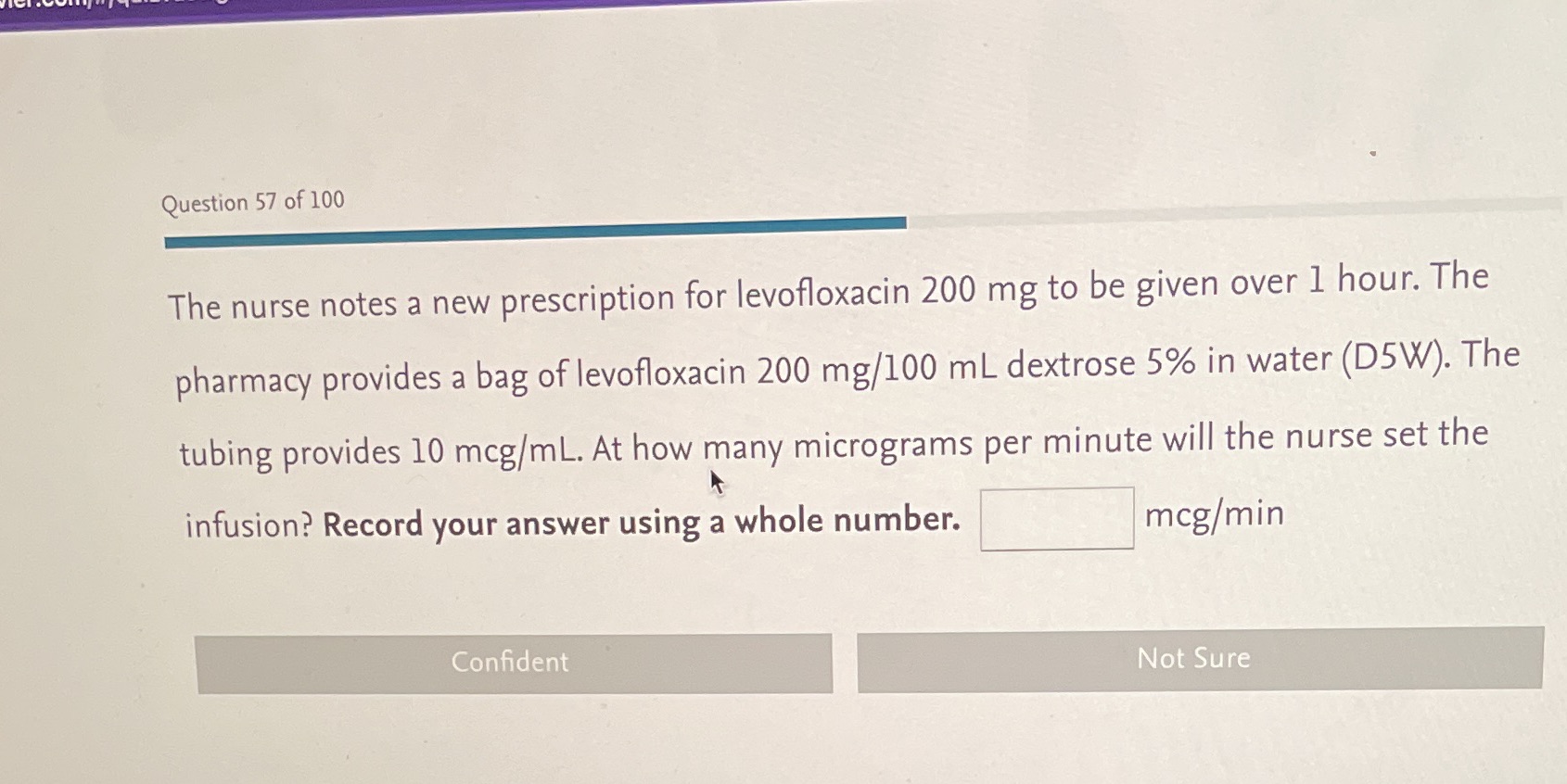 Question 57 of 100 The nurse notes a new