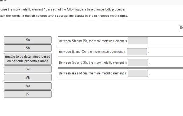 loose the more metallic element from each of the