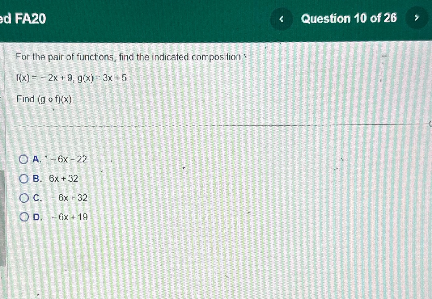 d FA20 < Question 10 of 26  style=