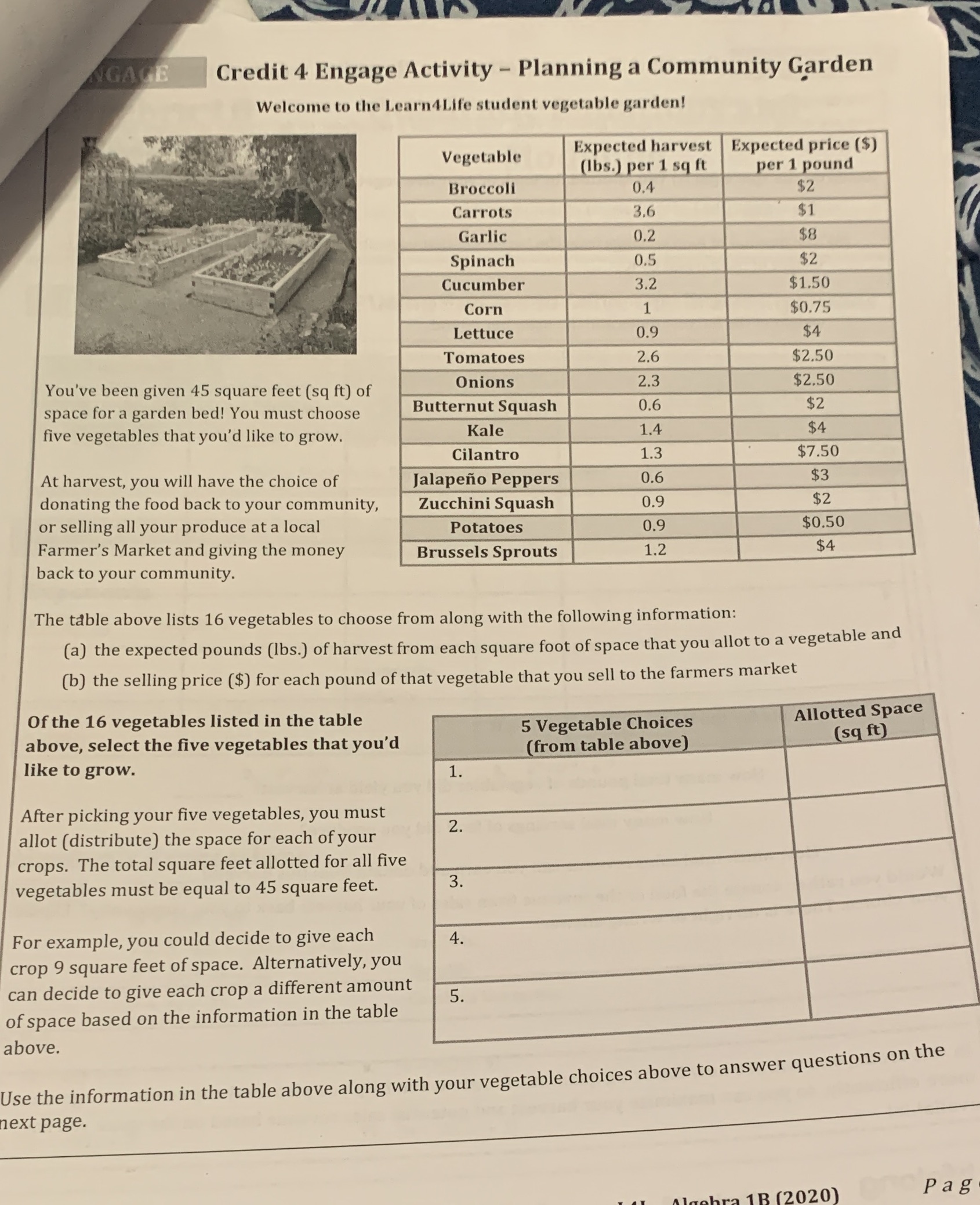 NGAGE Credit 4 Engage Activity - Planning a