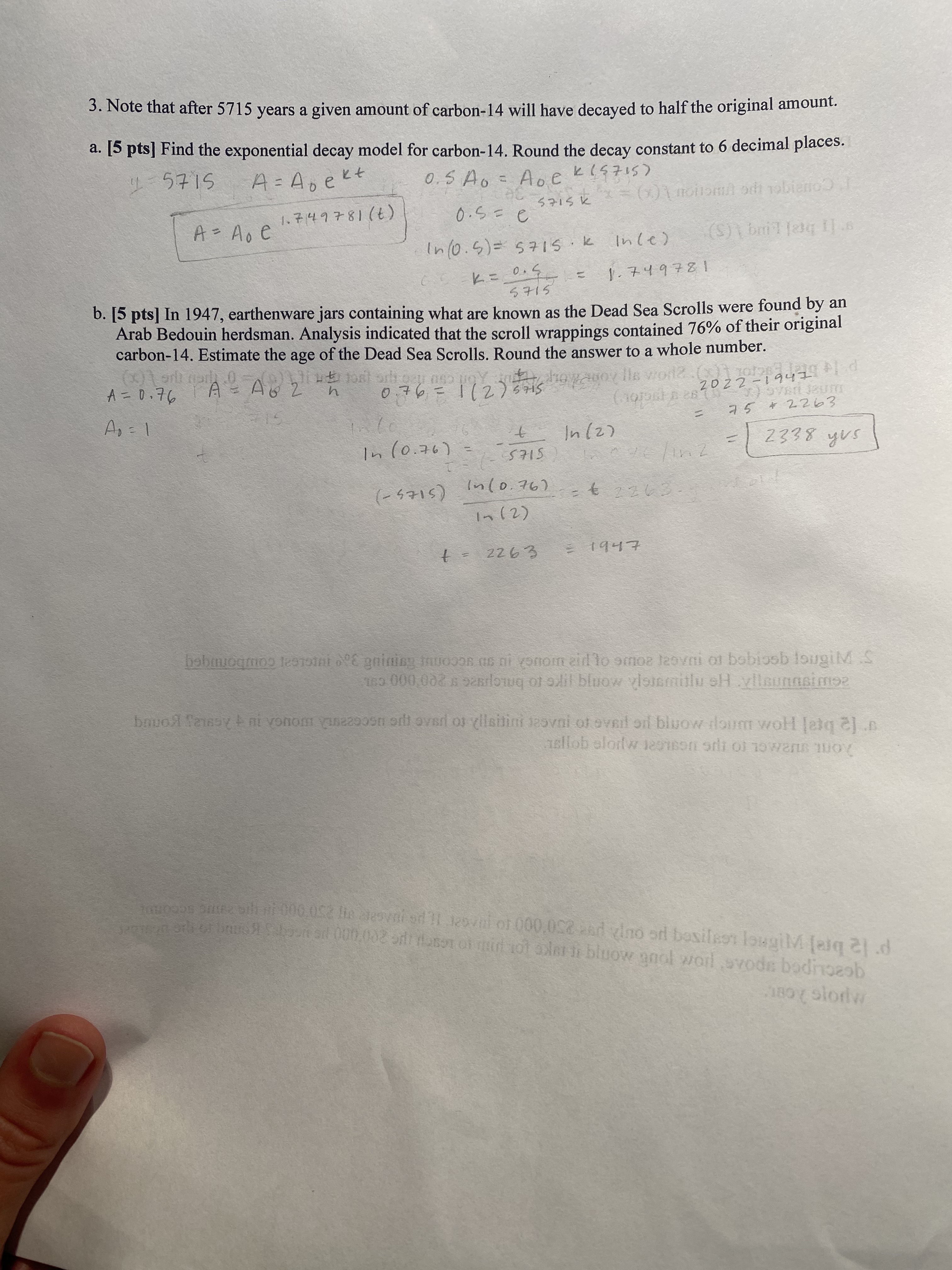 3. Note that after 5715 years a given amount of