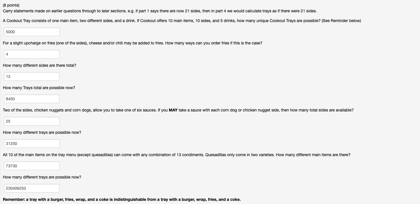 HH1C1 2) (8 points) Carry statements made on