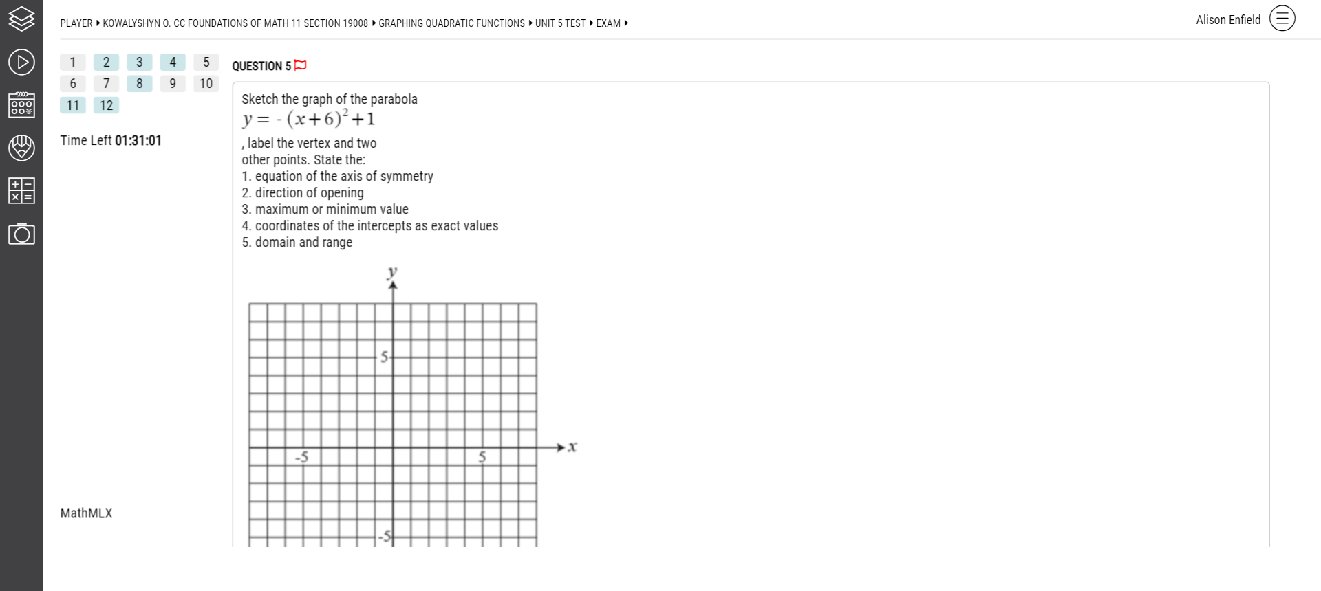 PLAYER b KOWALVSHYN 0. CC FOUNDATIONS OF MATH IT