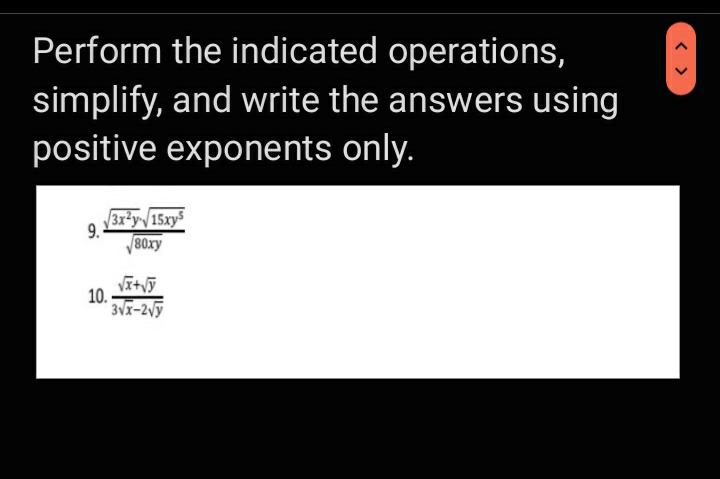 Answer the following: Perform the indicated