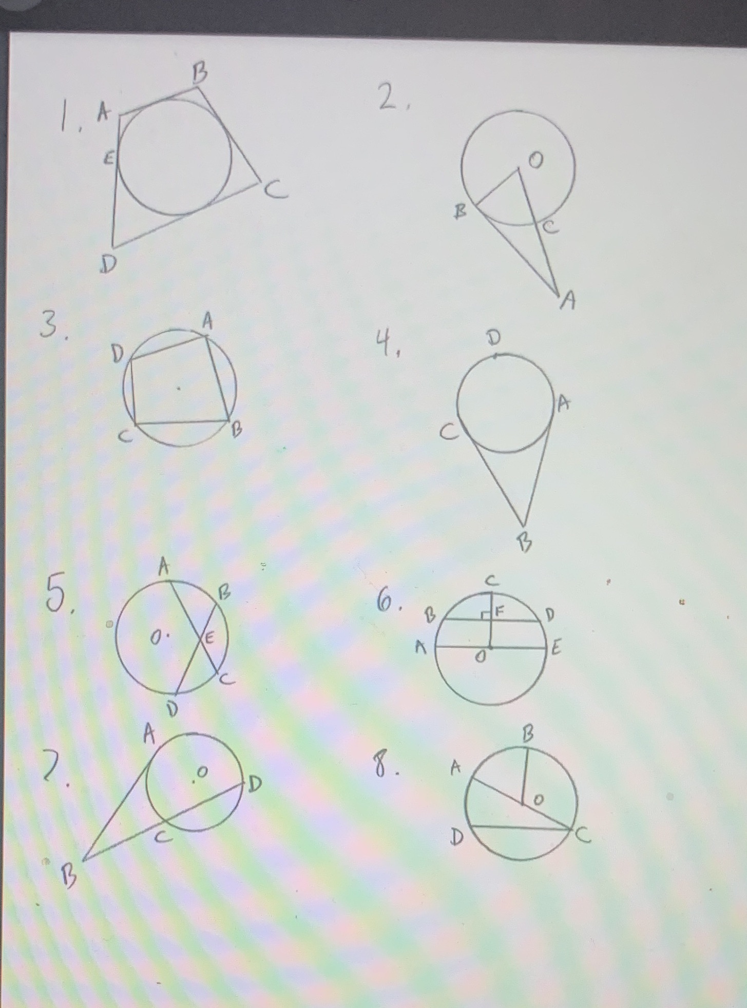 2. Find the length of radius OB if CA is 14 and